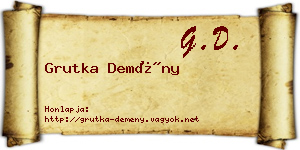 Grutka Demény névjegykártya